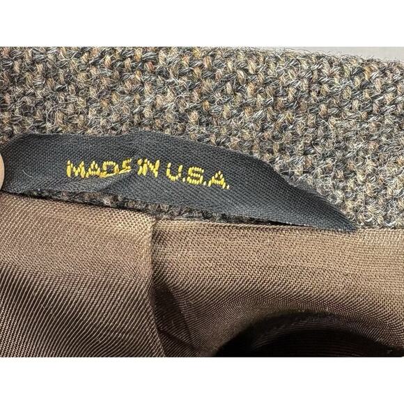 Imperial By Haggar Brown 100% Pure Wool Elbow Patch Two Button Blazer Jacket 46 - Picture 12 of 12